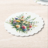 Floral Champagne Garden Coasters ペーパーコースター (アングル)
