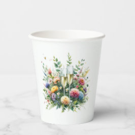 Floral Champagne Garden Cups 紙コップ