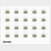 Floral Champagne Garden Stickers ラウンドシール (シート)
