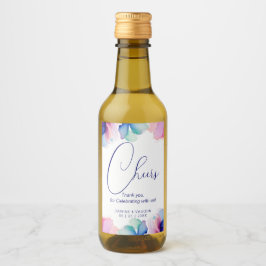 Floral "Cheers Thank you, for Celebrating with us" ワインラベル