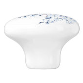 Floral Cherry Blossom Blue White セラミックノブ (側面)