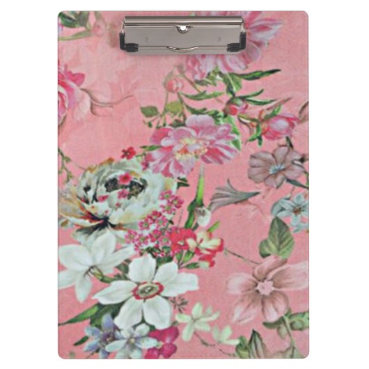 Floral Cherry Blossom Pattern Notepad Notebook クリップボード (正面)