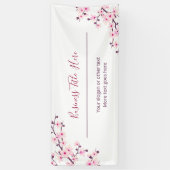 Floral Cherry Blossom White Business 横断幕 (縦)