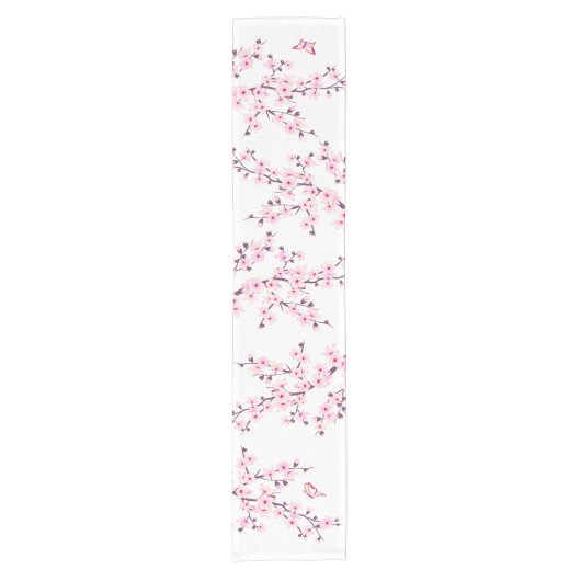 Floral Cherry Blossoms | 春 ショートテーブルランナー (正面)