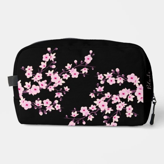 Floral Cherry Blossoms Black Pink | Your Name ドップキット (正面)
