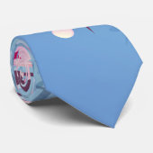 Floral Cherry Blossoms Blue Pink ネクタイ (ロール)