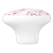 Floral Cherry Blossoms Butterflies Pink White セラミックノブ (側面)