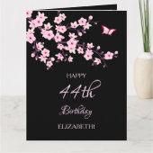 Floral Cherry Blossoms Happy Birthday カード (正面)