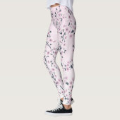 Floral Cherry Blossoms Pink レギンス (左)
