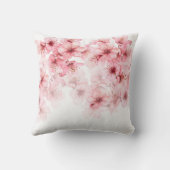 Floral Cherry Blossoms Pink White クッション (裏面)
