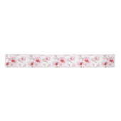 Floral Cherry Blossoms Pink White サテンリボン (正面)