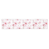 Floral Cherry Blossoms Pink White ショートテーブルランナー (横)