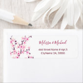 Floral Cherry Blossoms Pink White |  Wedding ラベル (インサイチュ)