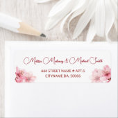 Floral Cherry Blossoms Pink White | Wedding ラベル (インサイチュ)