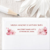 Floral Cherry Blossoms Pink White |  Wedding ラベル (インサイチュ)