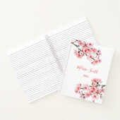 Floral Cherry Blossoms Pink White Your Name ノートブック (内部)