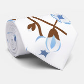 Floral Cherry Blossoms White Blue ネクタイ (ロール)