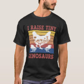 Floral chicken I Raise Tiny Dinosaurs Chicken Joke Tシャツ (正面)
