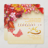 Floral Chinese gold Paper-cut Horse 2026 PSqInv (正面/裏面)