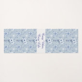 Floral Chinoiserie Blue Toile with custom text ヨガマット (裏面(横))
