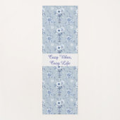 Floral Chinoiserie Blue Toile with custom text ヨガマット (正面)