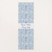 Floral Chinoiserie Blue Toile with custom text ヨガマット (裏面)