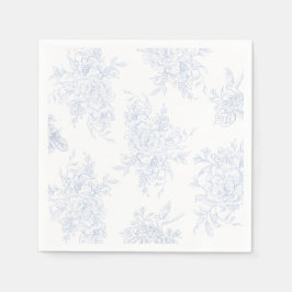 Floral Chintz Chinoiserie Blue Toile Wedding スタンダードカクテルナプキン