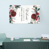 Floral Christmas Engagement party banner custom 横断幕 (トレードショー)