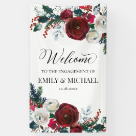 Floral Christmas Engagement party banner custom 横断幕