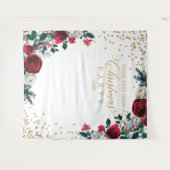  Floral Christmas Party photobooth backdrop タペストリー (正面(横))