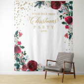  Floral Christmas Party photobooth backdrop タペストリー (インサイチュ)