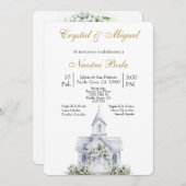 Floral Church Spanish wedding   招待状 (正面/裏面)