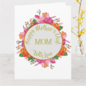 Floral Circle Banner Mother's Day カード (黄色い花)