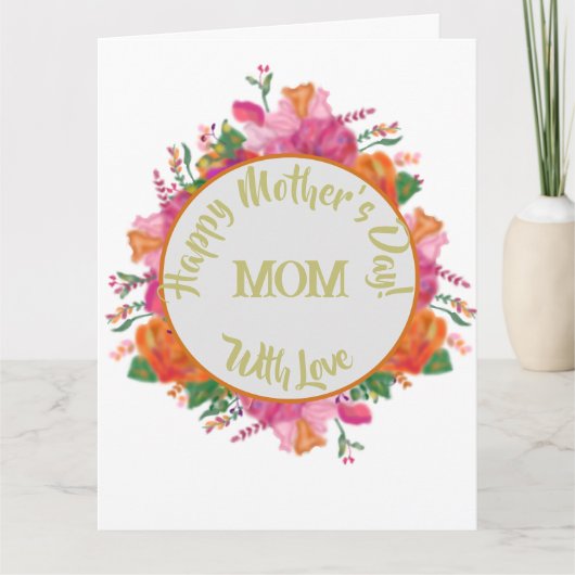 Floral Circle Banner Mother's Day カード (正面)