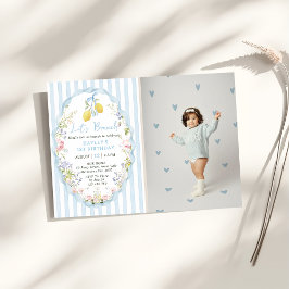 Floral Citrus Lemon Birthday Invitations エンクロージャーカード