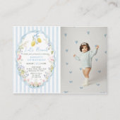 Floral Citrus Lemon Birthday Invitations エンクロージャーカード (正面)