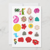 Floral Clipart Dragon Stickers Pack | Cute Art カード (裏面)