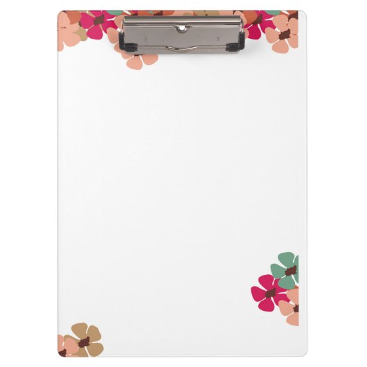 Floral Clipboard with Colorful Blooms クリップボード (正面)