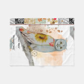 FLoral Cloak Owl Fleece Baby Blanket フリースブランケット (正面(横))