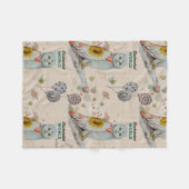 Floral Cloak Owl Fleece Baby Blanket フリースブランケット (正面(横))