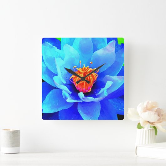 Floral clock スクエア壁時計 (ホーム)