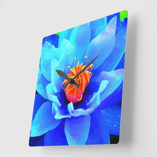 Floral clock スクエア壁時計 (傾斜)