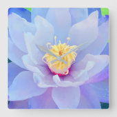 Floral Clock - Lavender スクエア壁時計 (正面)