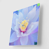 Floral Clock - Lavender スクエア壁時計 (傾斜)