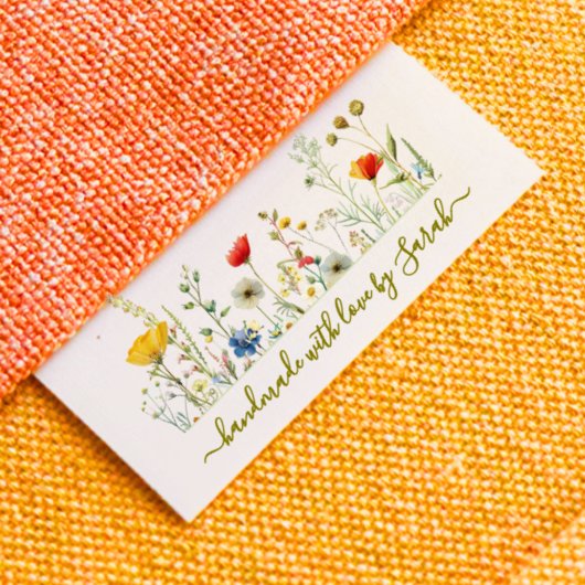 Floral clothing label for handmade items グログランリボン