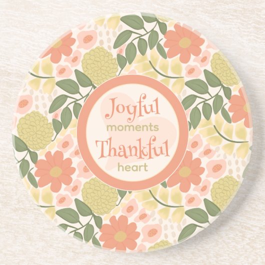 Floral Coaster Set – Gratitude-Inspired Home Decor コースター (正面)