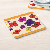 Floral coasters スクエアペーパーコースター (アングル)