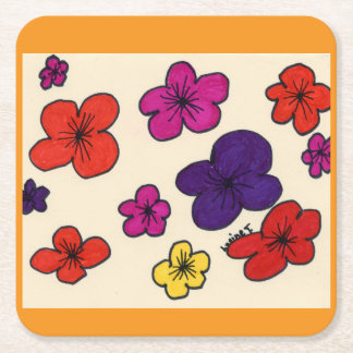 Floral coasters スクエアペーパーコースター