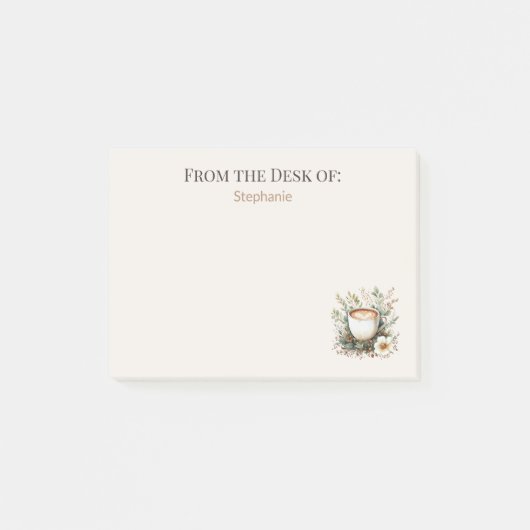 Floral Coffee Mug Personalized ポストイット (正面)