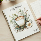 Floral Coffee Themed Personalized プランナー手帳
